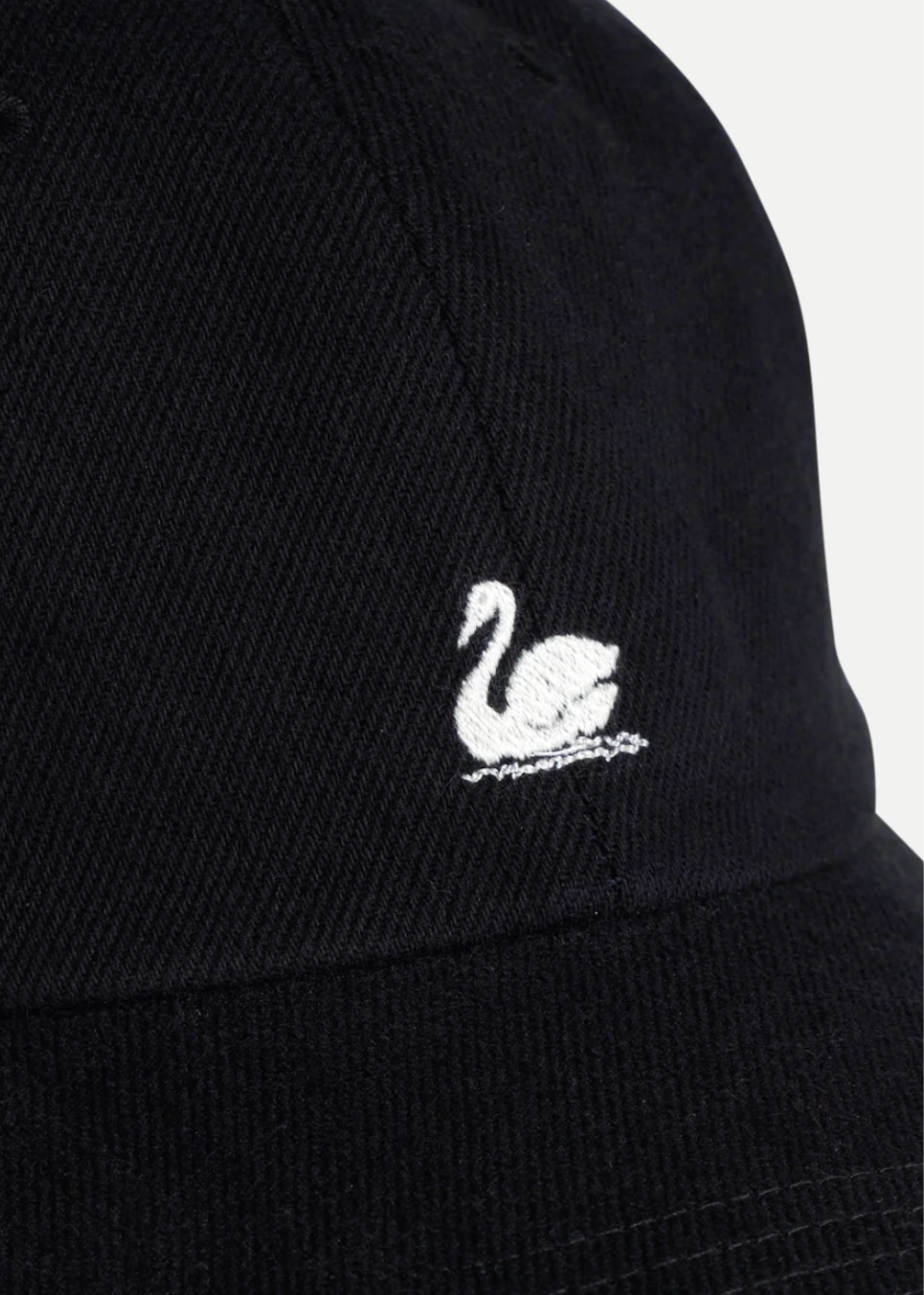 Swan Logo Cotton Heavy Twill Cap - Black  - Merz b. Schwanen Canada - Danali