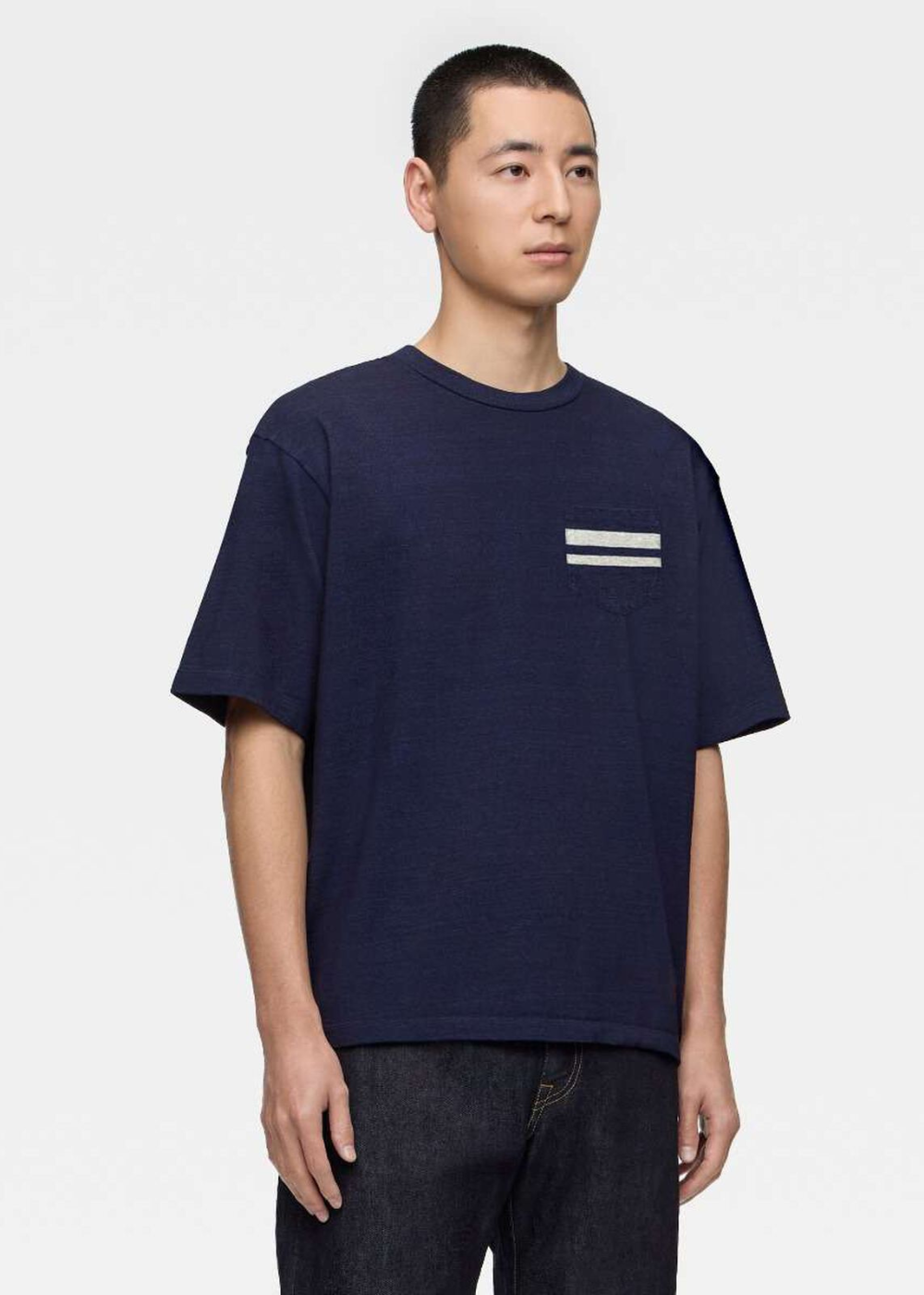 Indigo Yarn Dyed SS Pocket Tee - Indigo - Momotaro Canada - Danali