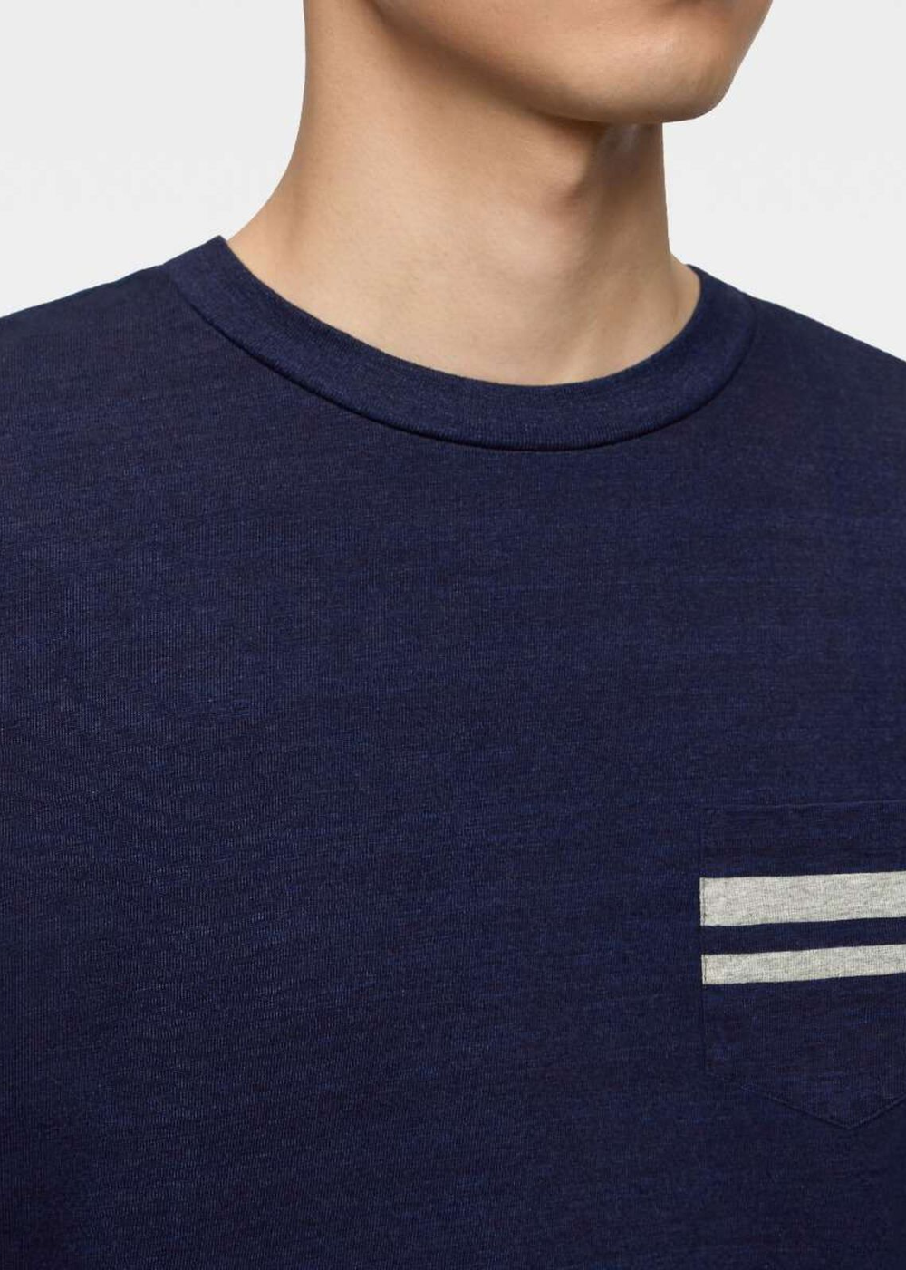 Indigo Yarn Dyed SS Pocket Tee - Indigo - Momotaro Canada - Danali