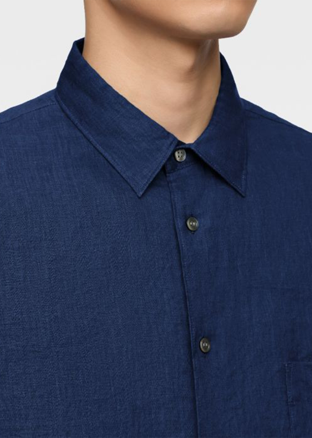 Indigo Linen Short Sleeve Shirt - Momotaro Canada - Danali