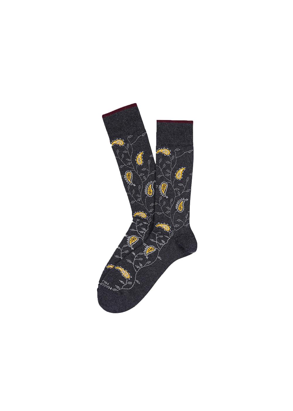 Mousse of Modal Fatehpur Paisley Socks - Charcoal - Marcoliani Canada - Danali