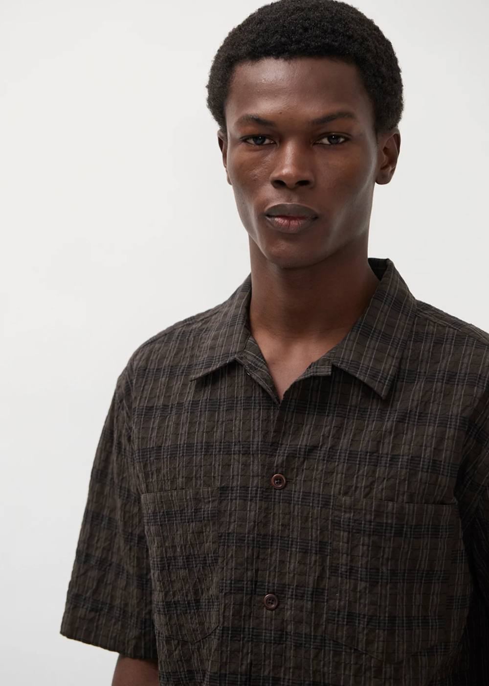Mols Check SS Camp Shirt - Delicioso Brown - Norse Projects Canada - Danali - N40-0857 