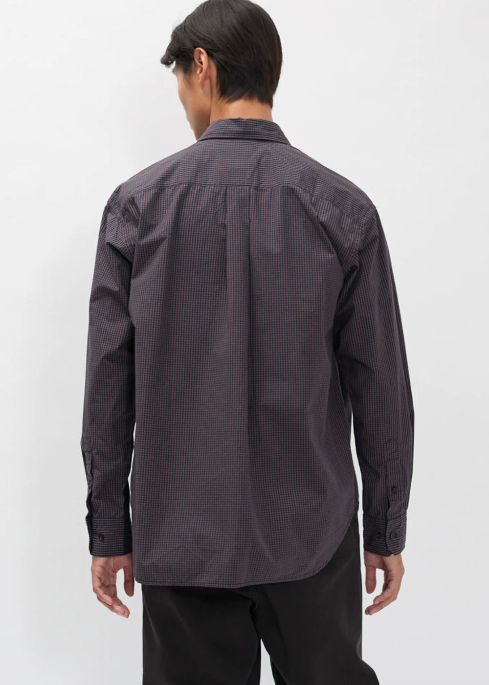 Espevik Oversize Poplin Check Shirt - Dark Navy Check - Norse Projects Canada - Danali - N40-0877