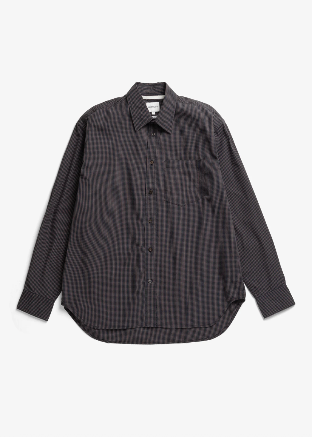 Espevik Oversize Poplin Check Shirt - Dark Navy Check - Norse Projects Canada - Danali - N40-0877