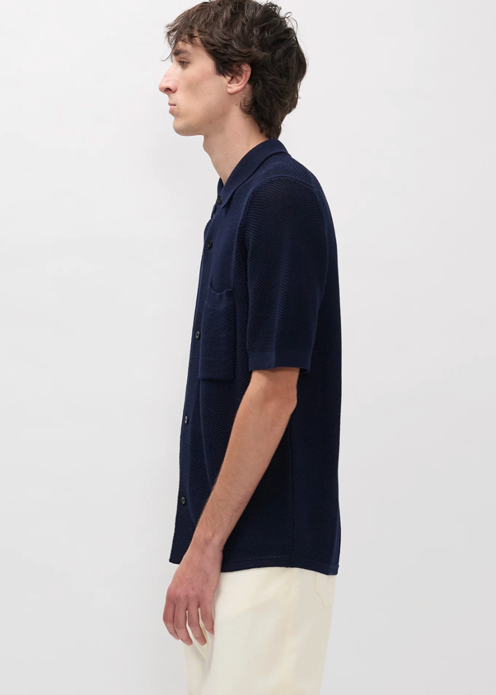 Fredensborg Mercerised Cotton Knitted Shirt - Dark Navy - Norse Projects Canada - Danali - N45-0668