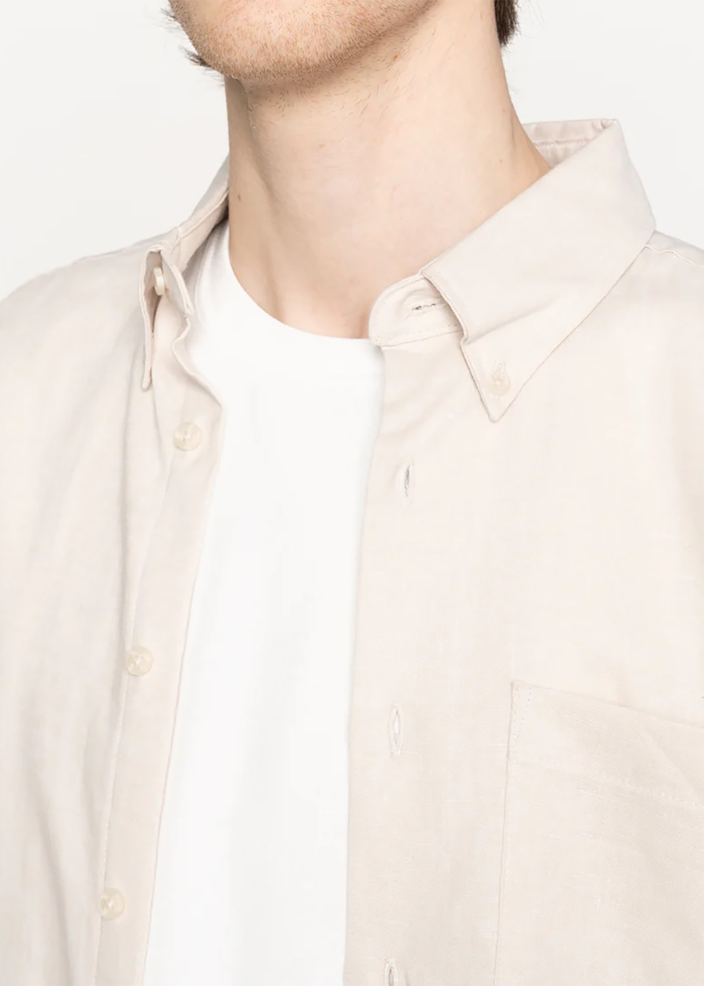 Easy Shirt - French Linen Fine Canvas - Ecru - Naked and Famous Denim Canada - Danali - 120224511