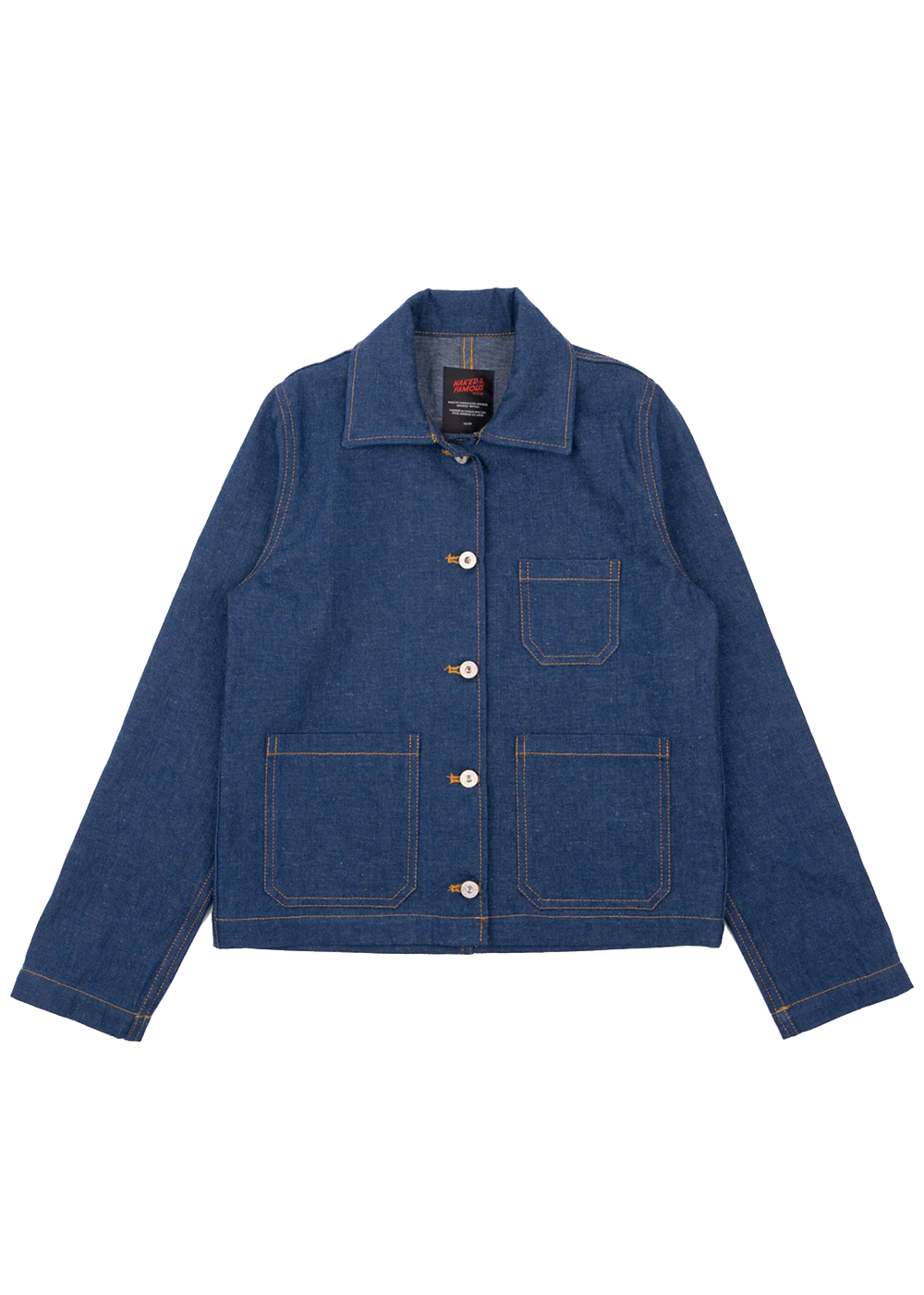 Gracie Jacket - 9.7oz 1/2 Nep Denim - Mid Indigo - Naked and Famous Denim Canada - Danali