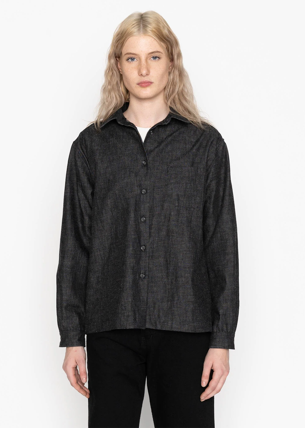 Judy Shirt Black Lightweight Denim - Naked and Famous Denim Canada - Danali