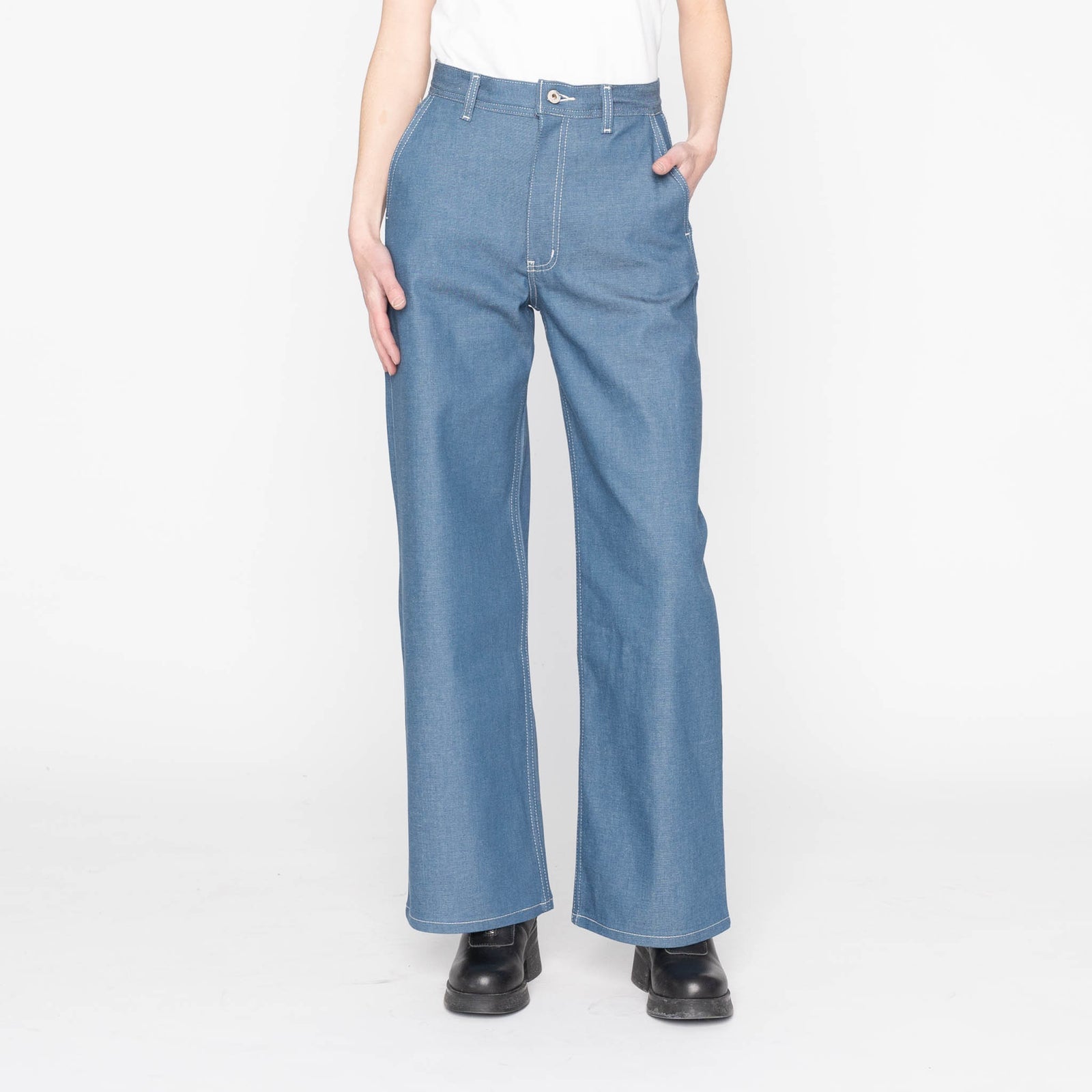Maudie - Antique Blue Denim Stretch - Naked and Famous Denim Canada - Danali