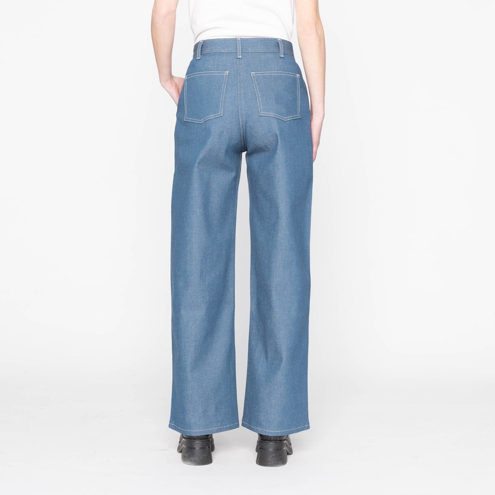 Maudie - Antique Blue Denim Stretch - Naked and Famous Denim Canada - Danali
