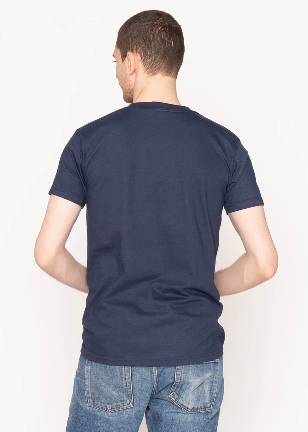 Pocket Tee Dobby Patchwork - Navy - naked and Famous Denim Canada - Danali