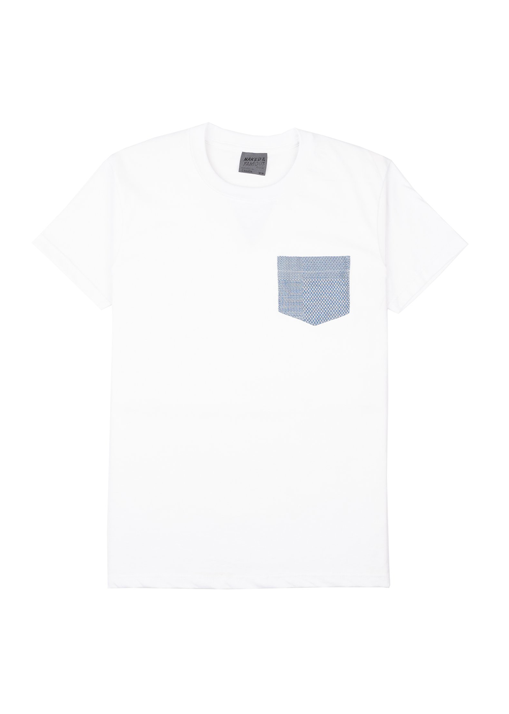 Pocket Tee Dobby Patchwork - White - Naked and Famous Denim Canada - Danali