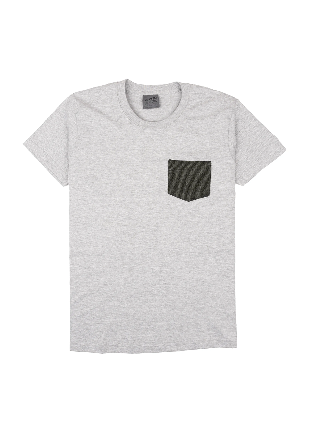 Pocket Tee - Triple Yarn Twist Brushed Flannel - Grey Heather - Naked and Famous Denim Canada - Danali