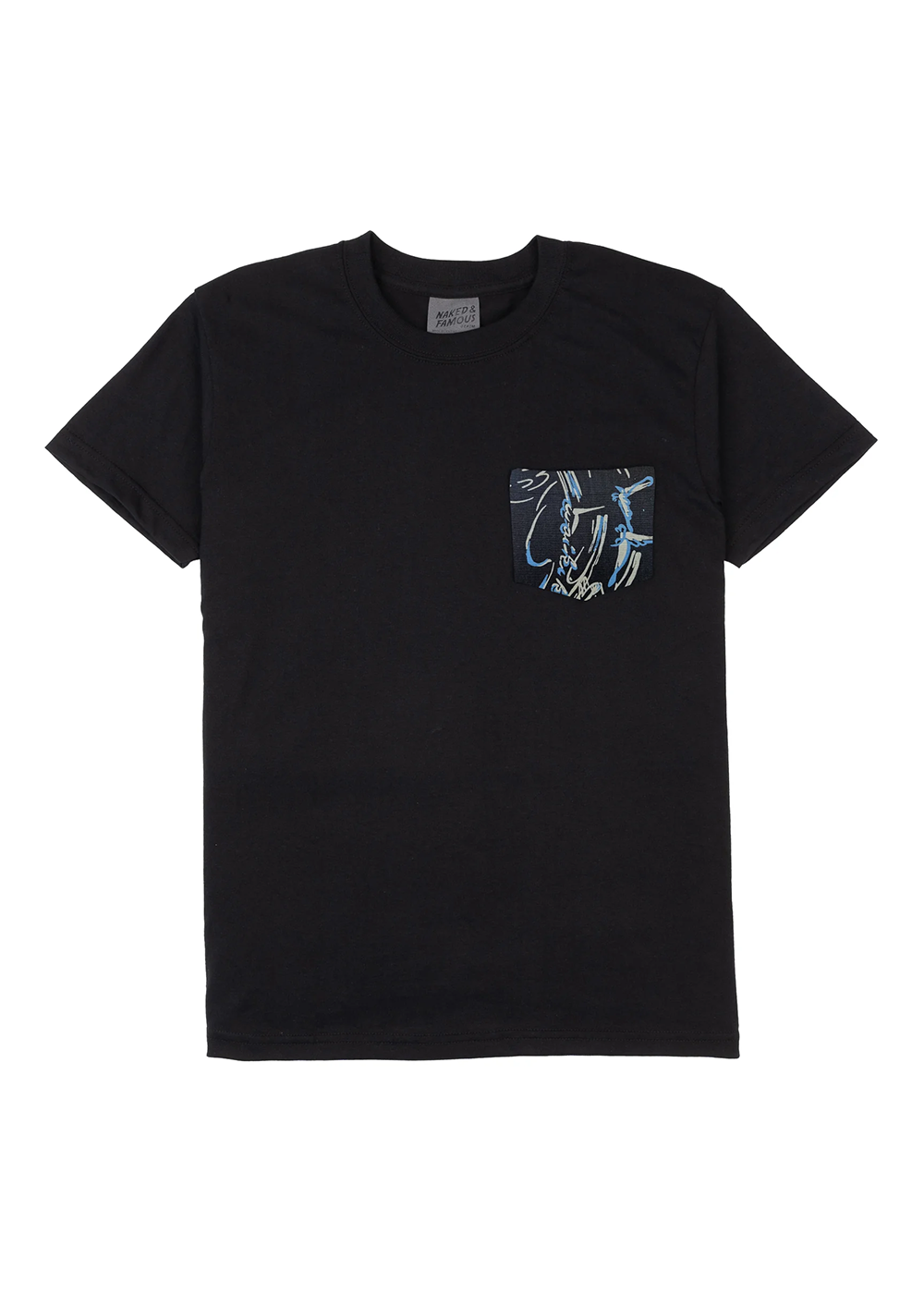 Pocket Tee Waikiki Waves - Black - Naked and Famous Denim Canada - Danali