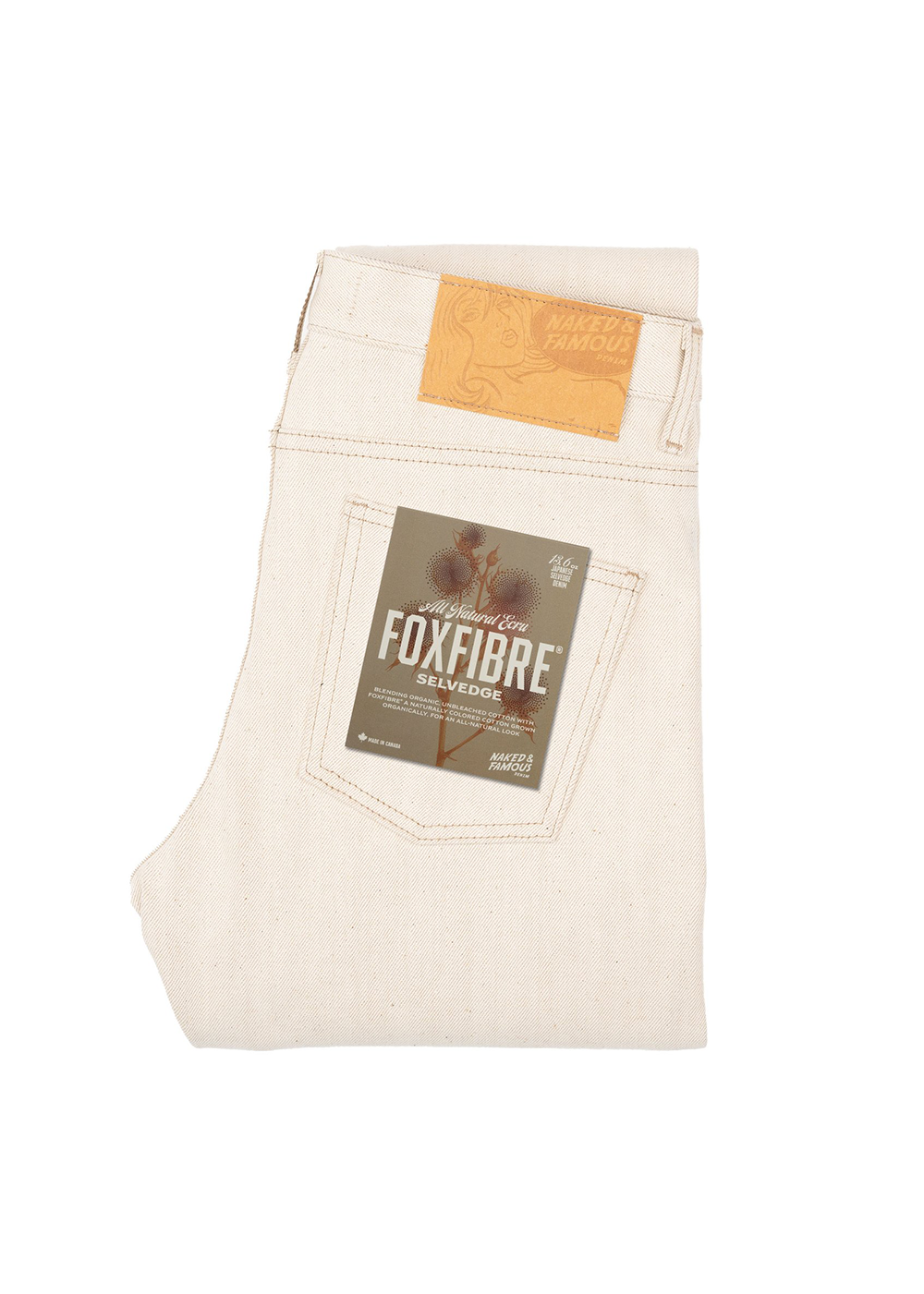 Weird Guy All Natural Ecru Foxfibre - Ecru - Naked and Famous Denim Canada - Danali