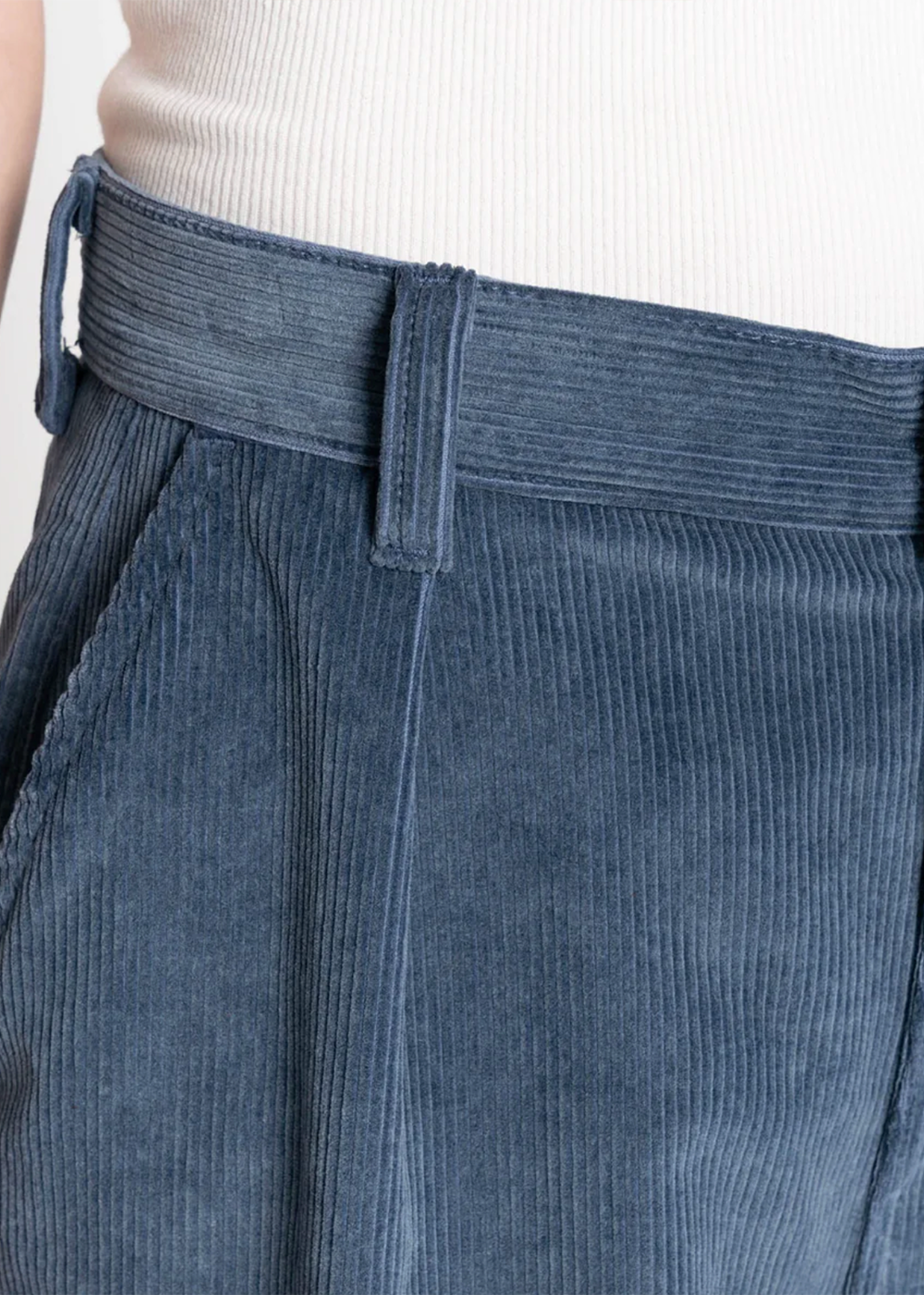 Wide Leg Trouser - Organic Faded Corduroy - Indigo - Naked and Famous Denim Canada - Danali