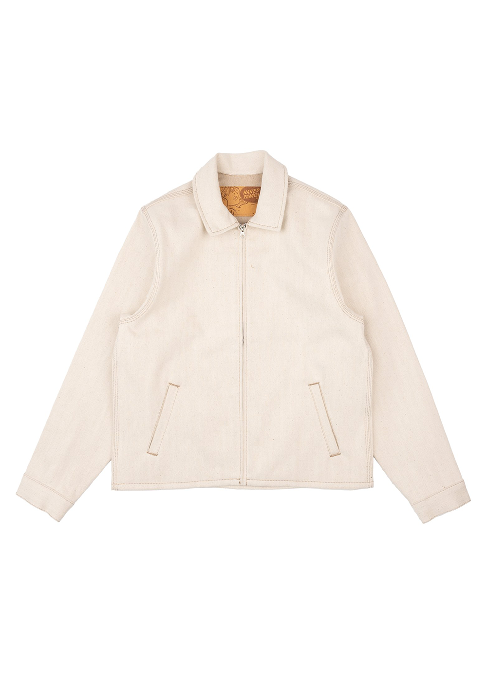 Zip Chore Coat - All Natural Ecru Foxfibre - Ecru - Naked and Famous Denim Canada - Danali
