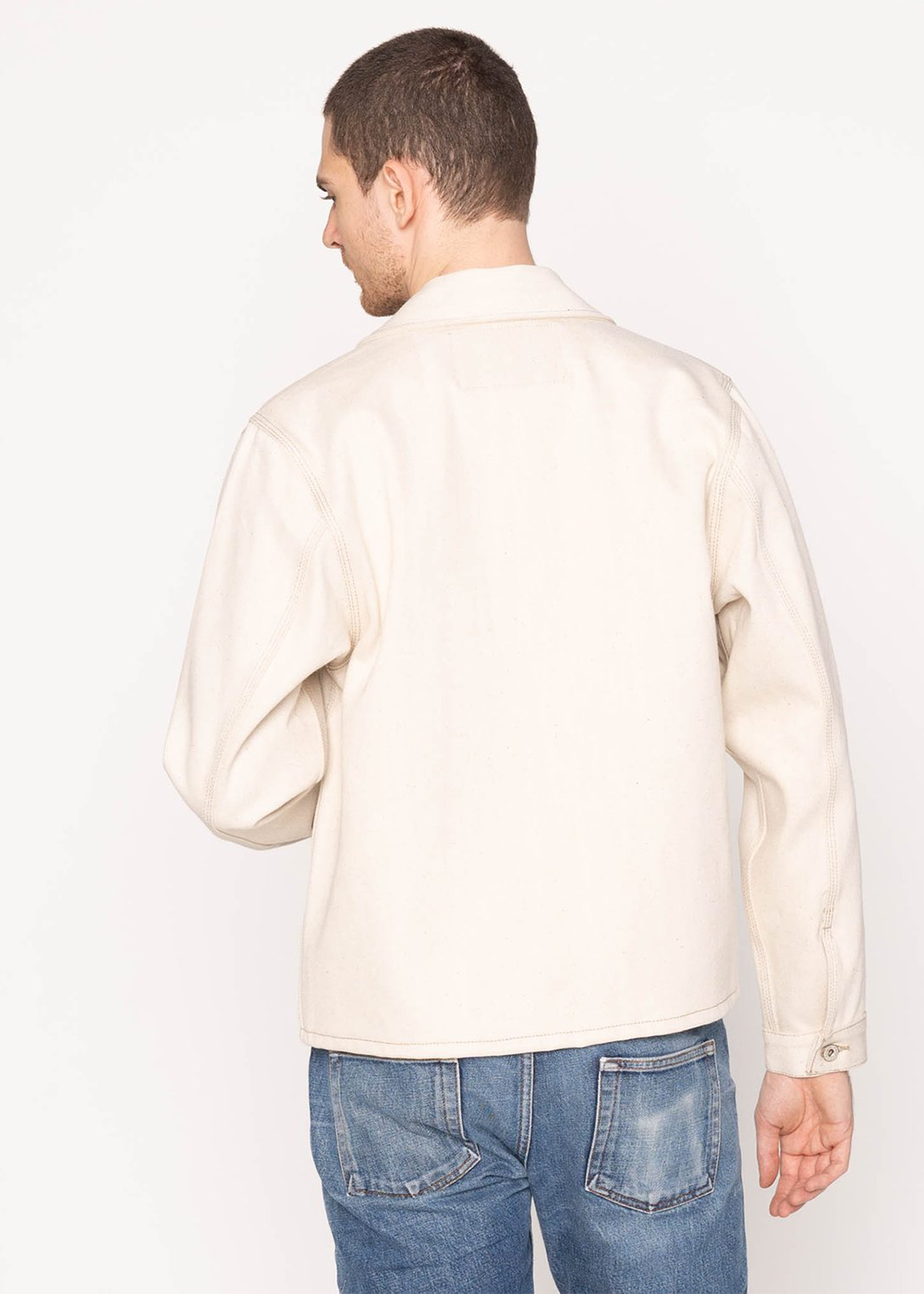 Zip Chore Coat - All Natural Ecru Foxfibre - Ecru - Naked and Famous Denim Canada - Danali