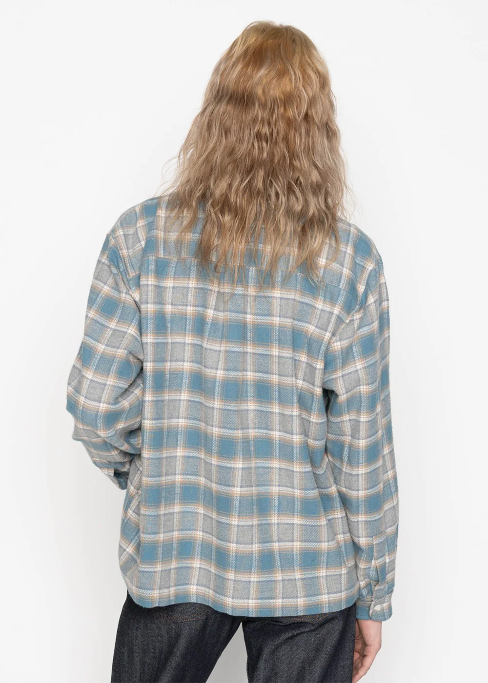 Women's True Shirt Soft Brushed Flannel - Faded Blue - Naked and Famous Canada - Danali