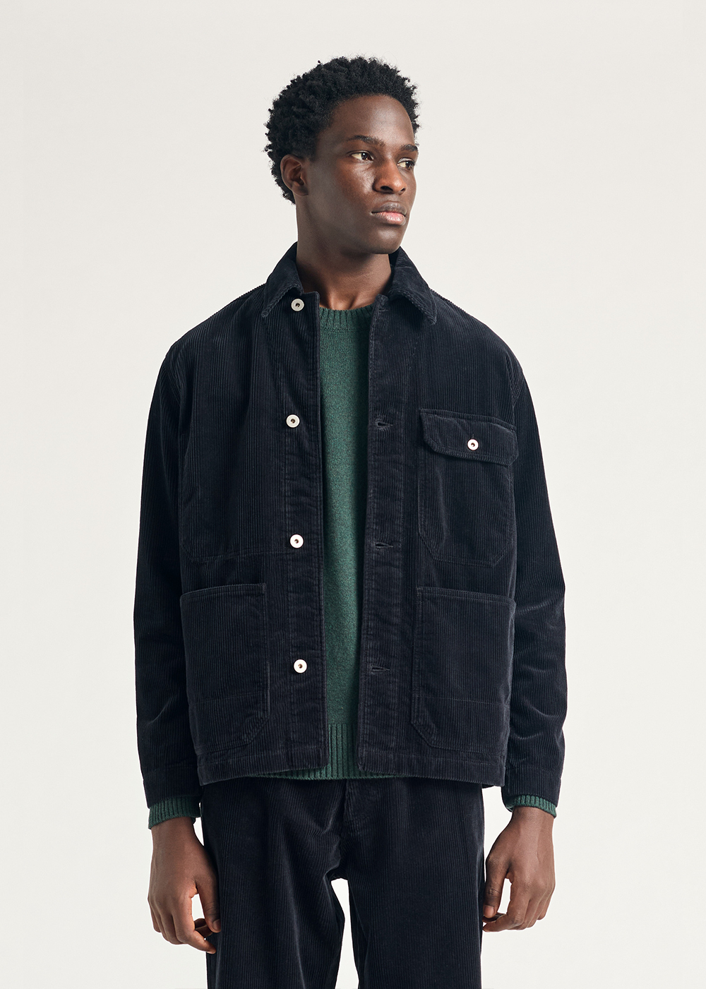 Folke Wide Wale Corduroy Chore Jacket - Dark Navy - Norse Projects Canada - Danali