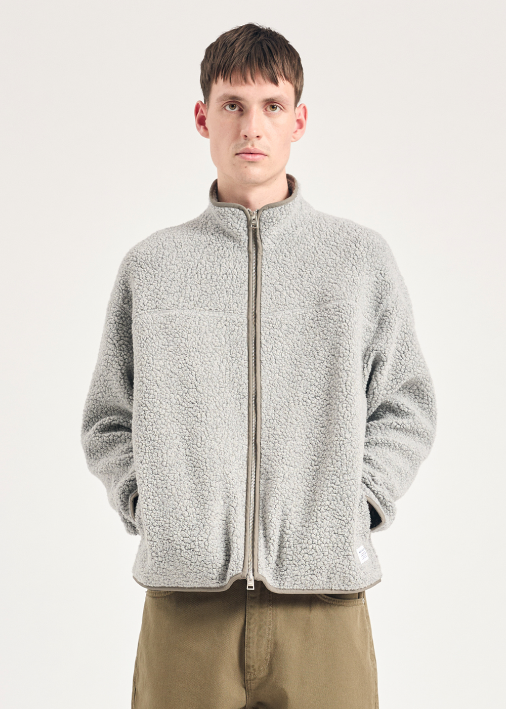 Bjorn Sherpa Wool Fleece Jacket - Grey Melange - Norse Projects Canada - Danali
