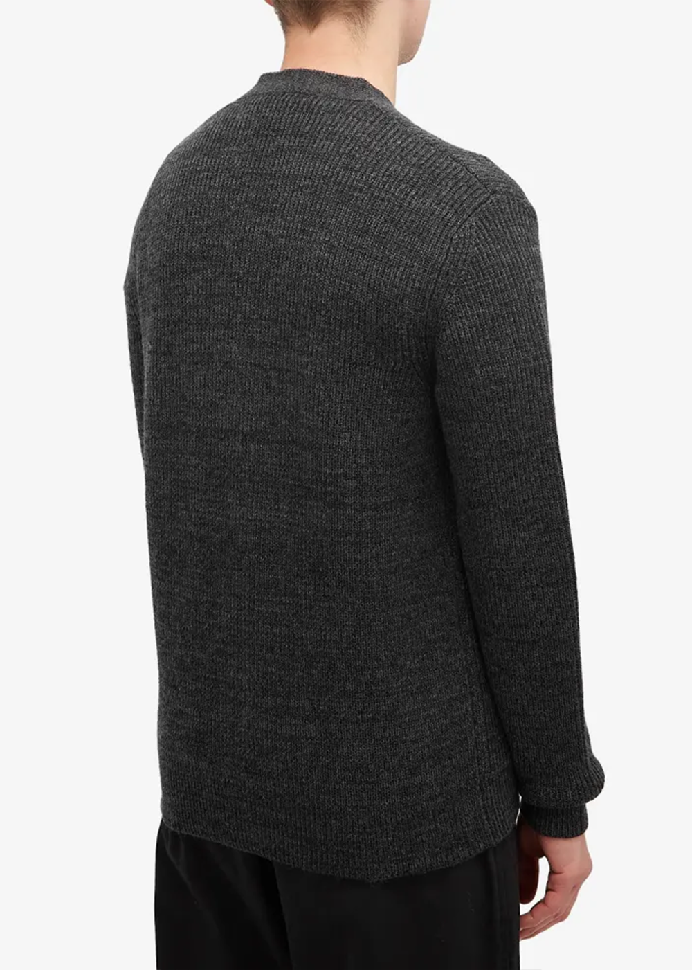 Loki Wool Cotton Rib Cardigan - Dark Grey Melange - Norse Projects Canada - Danali