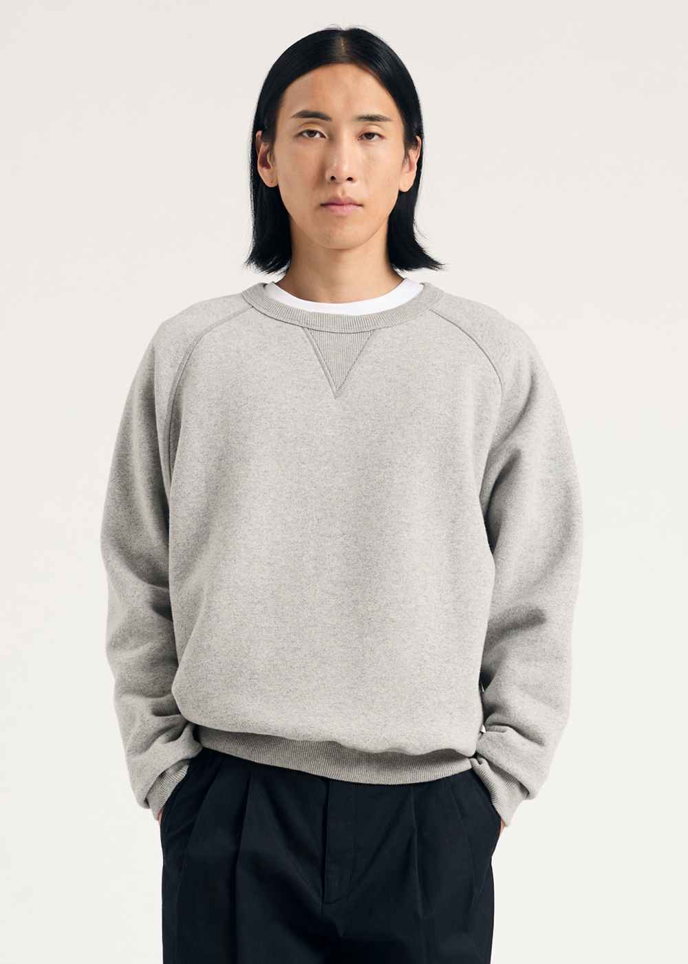 Marten Relaxed Cotton Wool Sweatshirt - Grey Melange - Norse Projects Canada - Danali