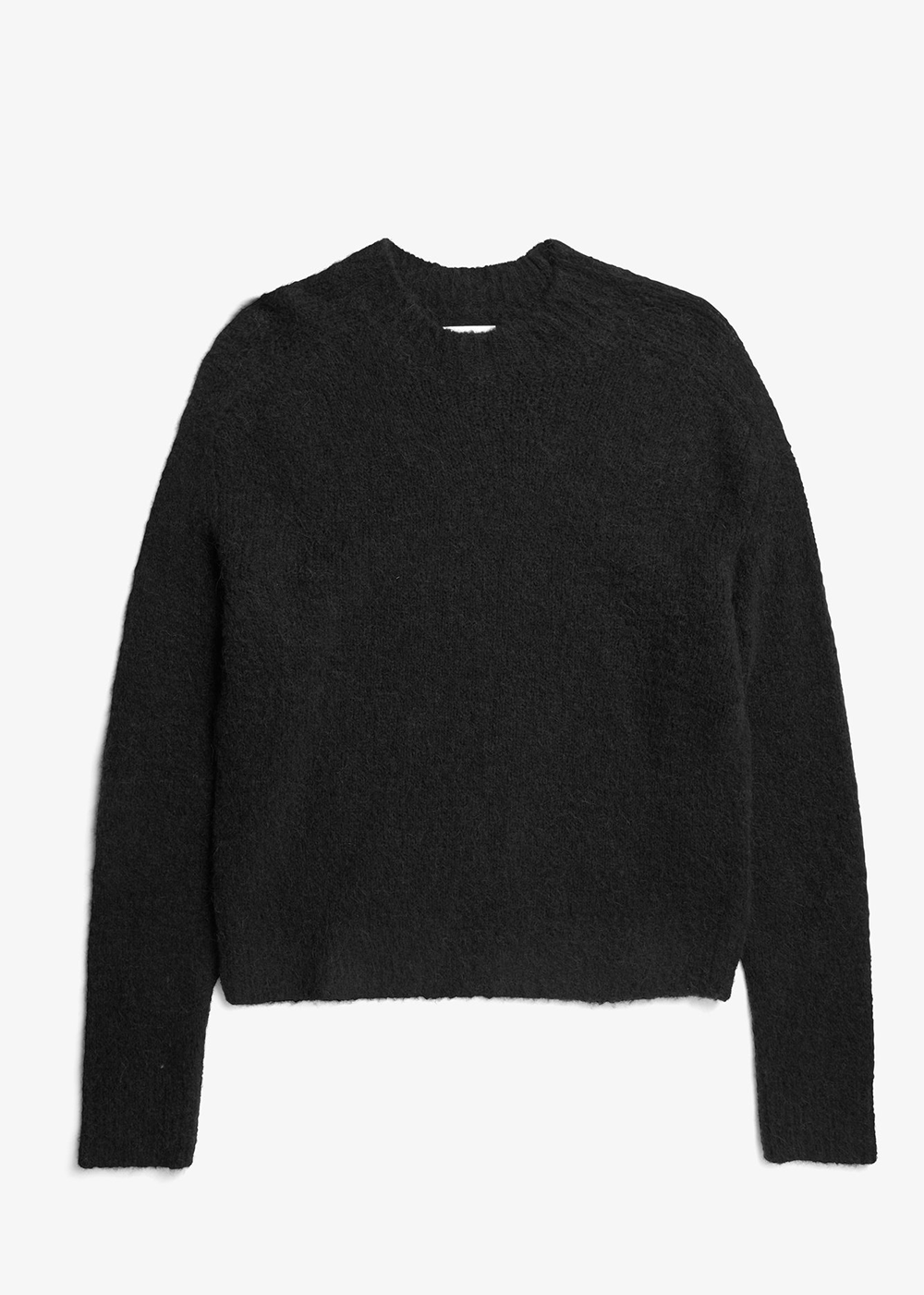 Rasmus Mock Neck Relaxed Brushed Sweater - Black - Norse Projects Canada - Danali