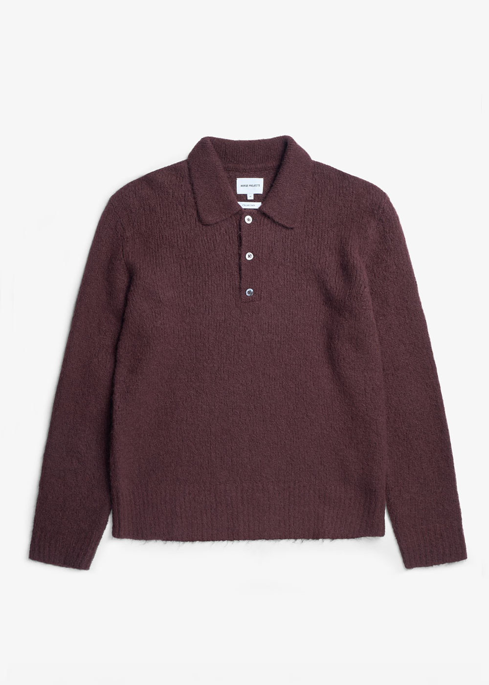 Rasmus Relaxed Brushed Polo - Mahogany - Norse Projects Canada - Danali