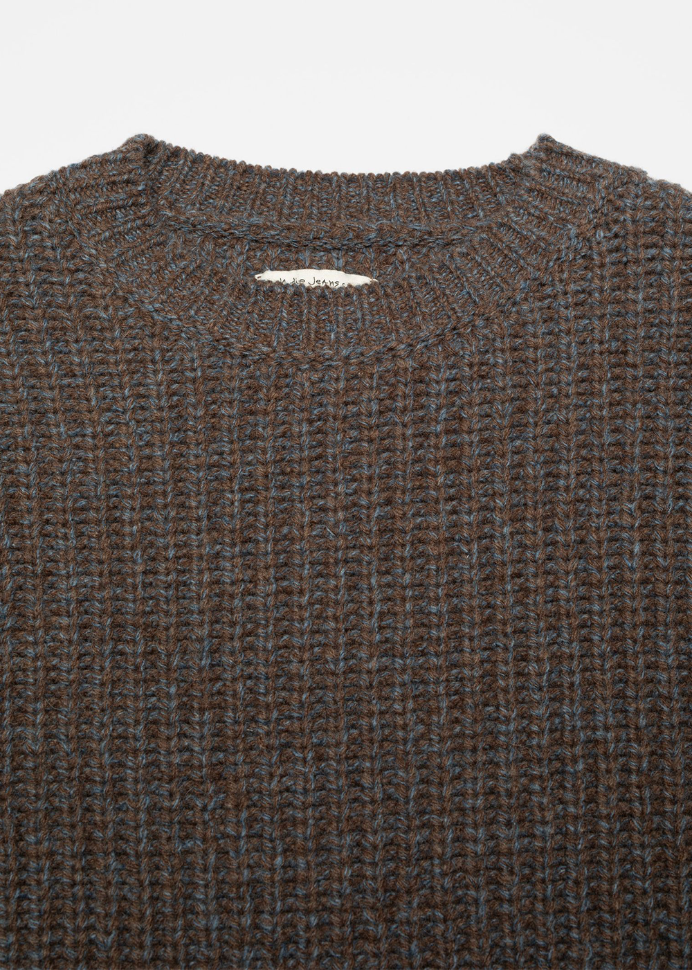 August Chunky Crew Neck Knit - Brown - Nudie Jeans Canada - Danali