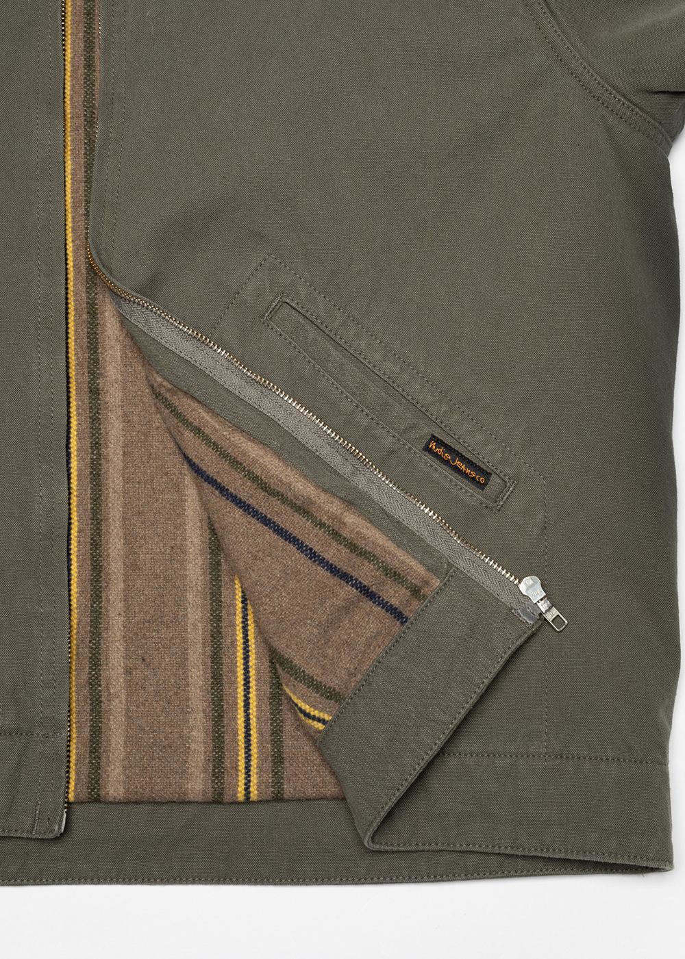 Blake Duck Canvas Zip Jacket - Green - Nudie Jeans Canada - Danali