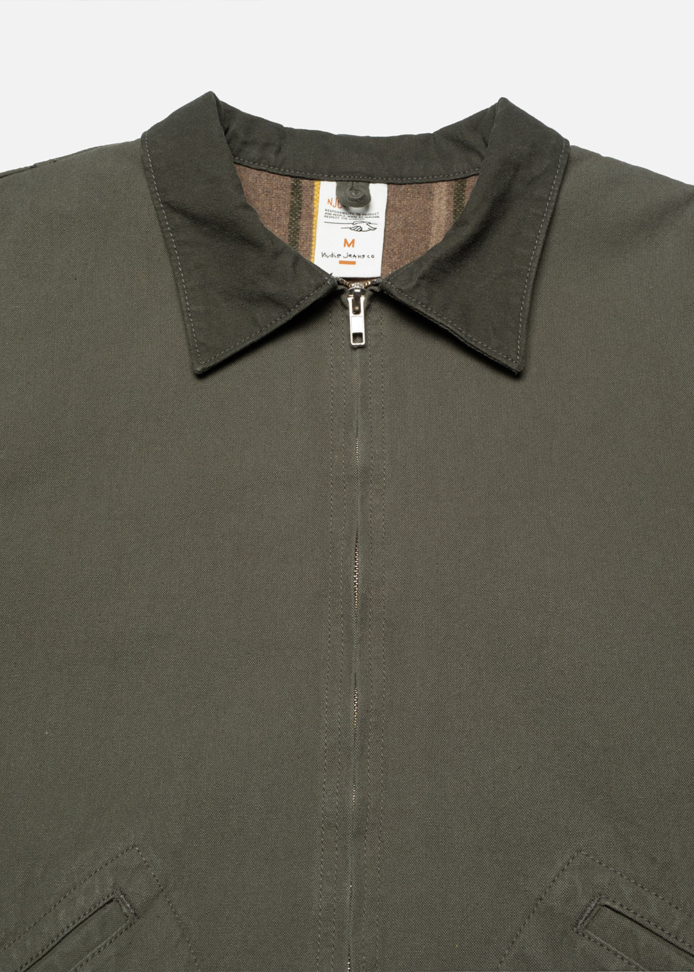 Blake Duck Canvas Zip Jacket - Green - Nudie Jeans Canada - Danali