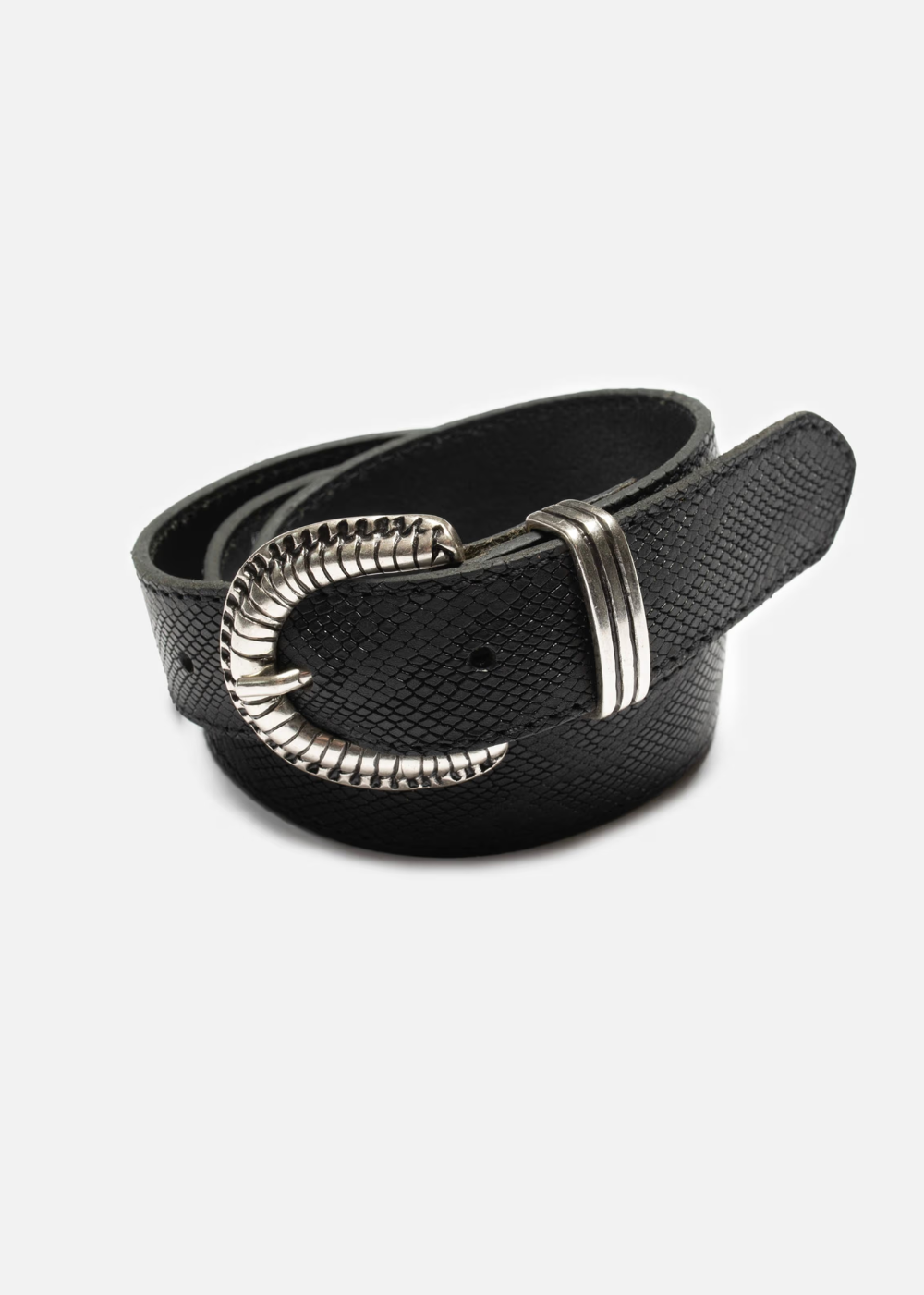 Faux Reptile Leather Belt - Black - Nudie Jeans Canada - Danali
