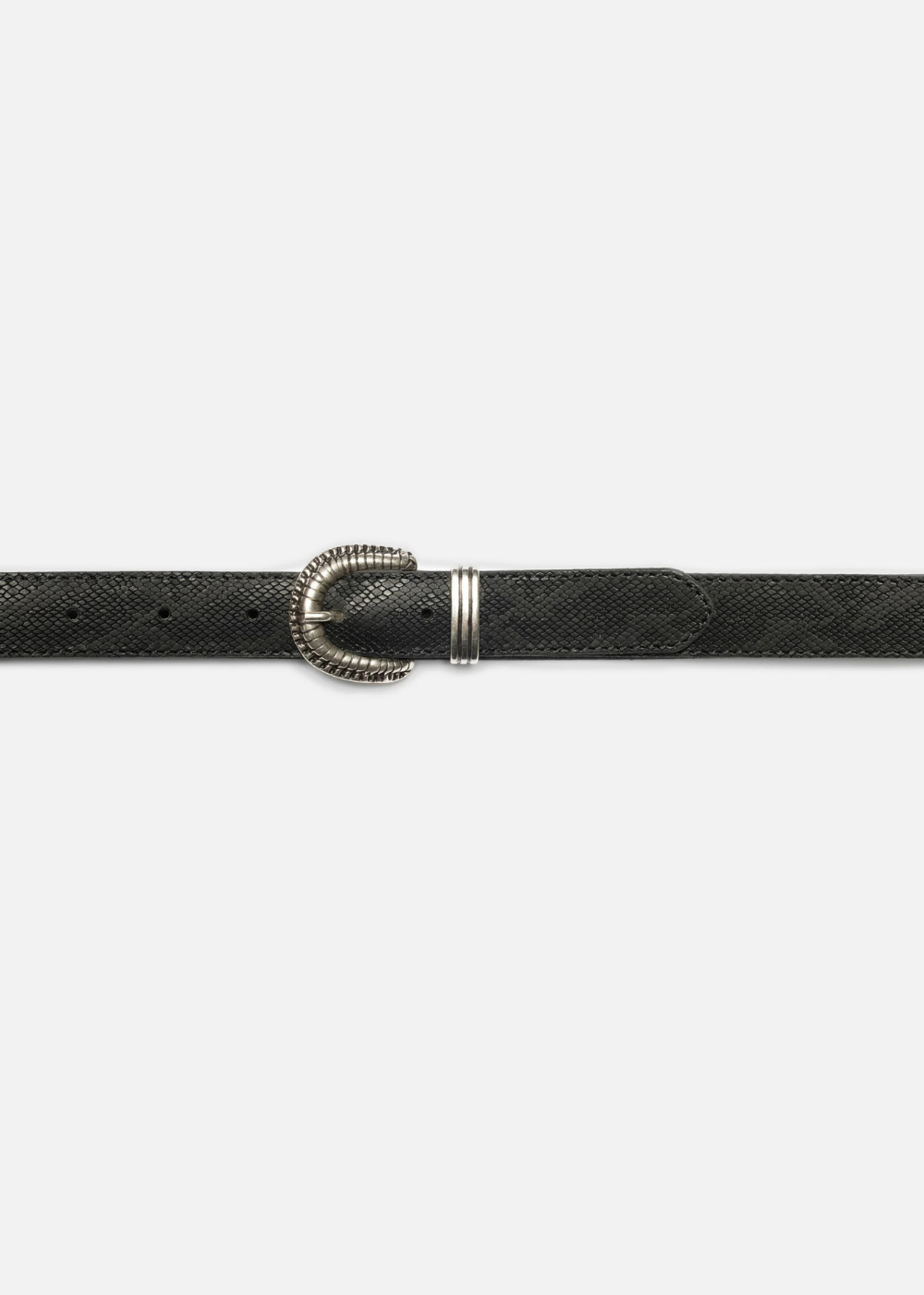 Faux Reptile Leather Belt - Black - Nudie Jeans Canada - Danali
