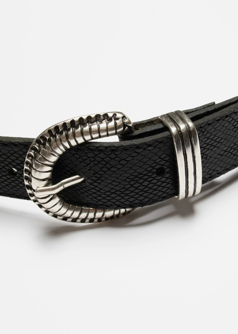 Faux Reptile Leather Belt - Black - Nudie Jeans Canada - Danali