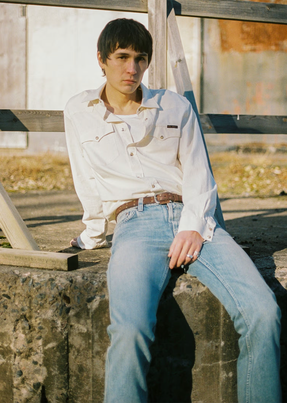 George Chambray Western Shirt - Ecru - Nudie Jeans Canada - Danali