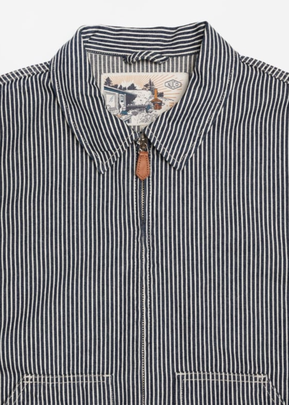 Jade Striped Zip Jacket - Blue/Off-White - Nudie Jeans Canada - Danali