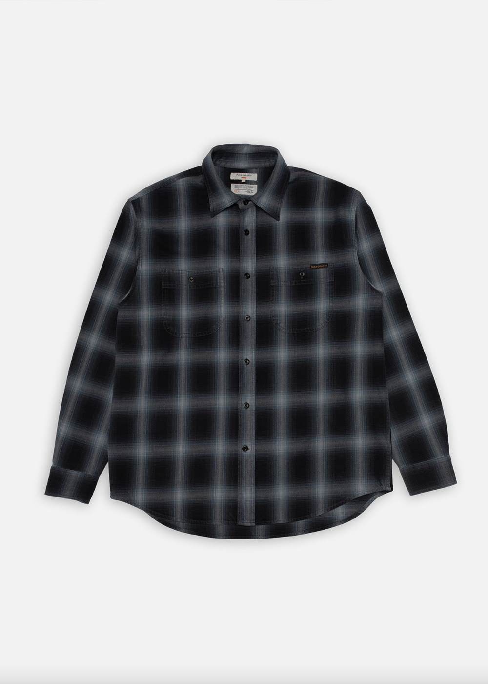 Julian Worker Shadow Check Shirt - Black - Nudie Jeans Canada - Danali