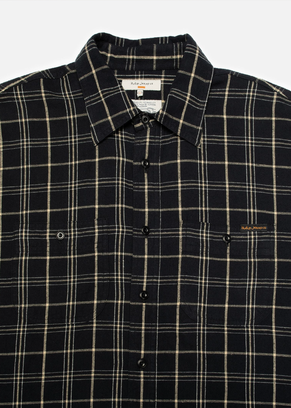 Julian Worker Shirt Checked - Black - Nudie Jeans Canada - Danali
