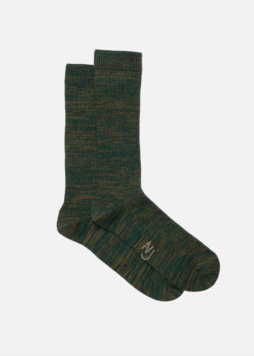 Rasmusson Rib Sock - Green Melange - Nudie Jeans Canada - Danali