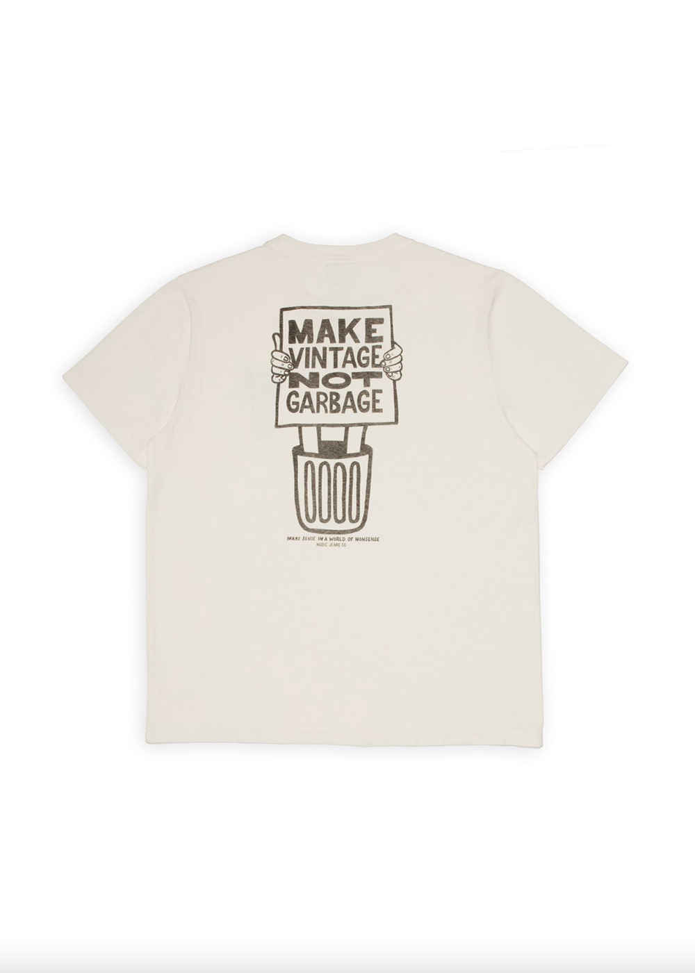 Roy Garbage T-Shirt - Chalk White - Nudie Jeans Canada - Danali