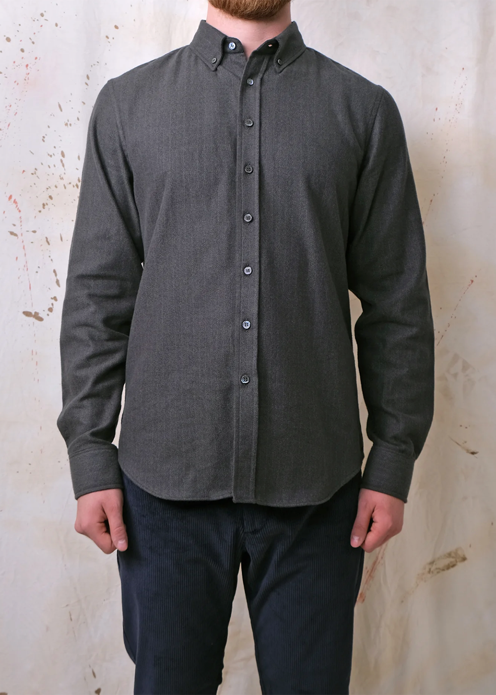 Herringbone Flannel Classic Shirt - Olive - Outclass Canada - Danali