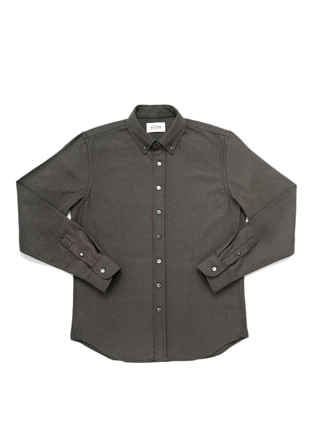 Herringbone Flannel Classic Shirt - Olive - Outclass Canada - Danali