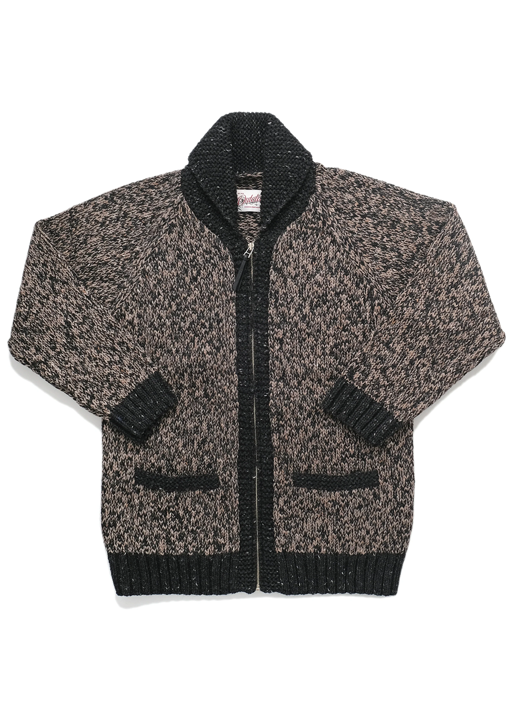 Marl Zip Cardigan - Black/White - Outclass Canada - Danali