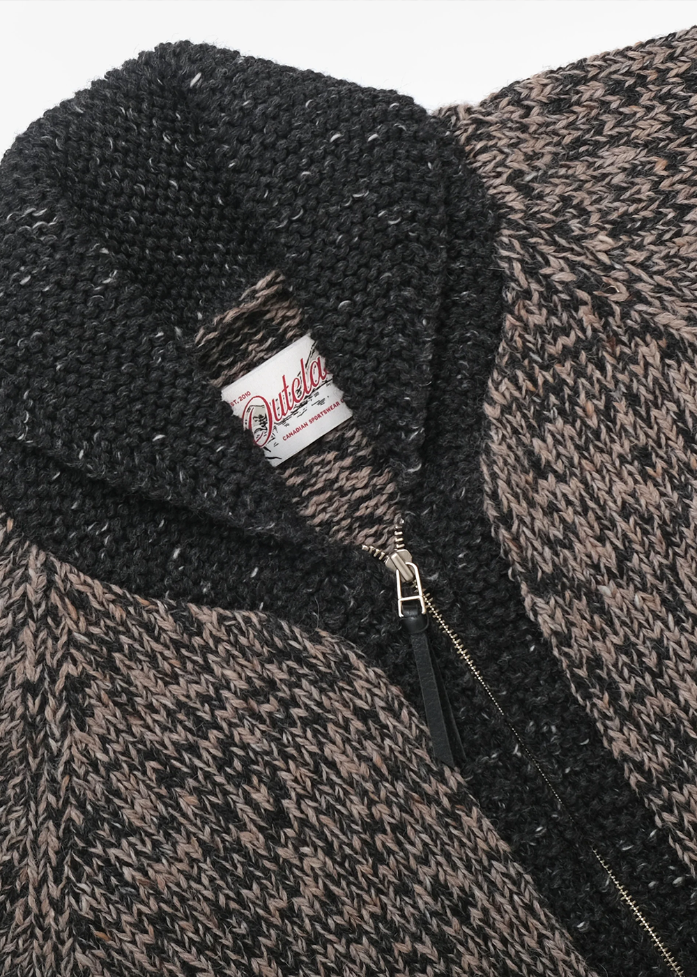 Marl Zip Cardigan - Black/White - Outclass Canada - Danali