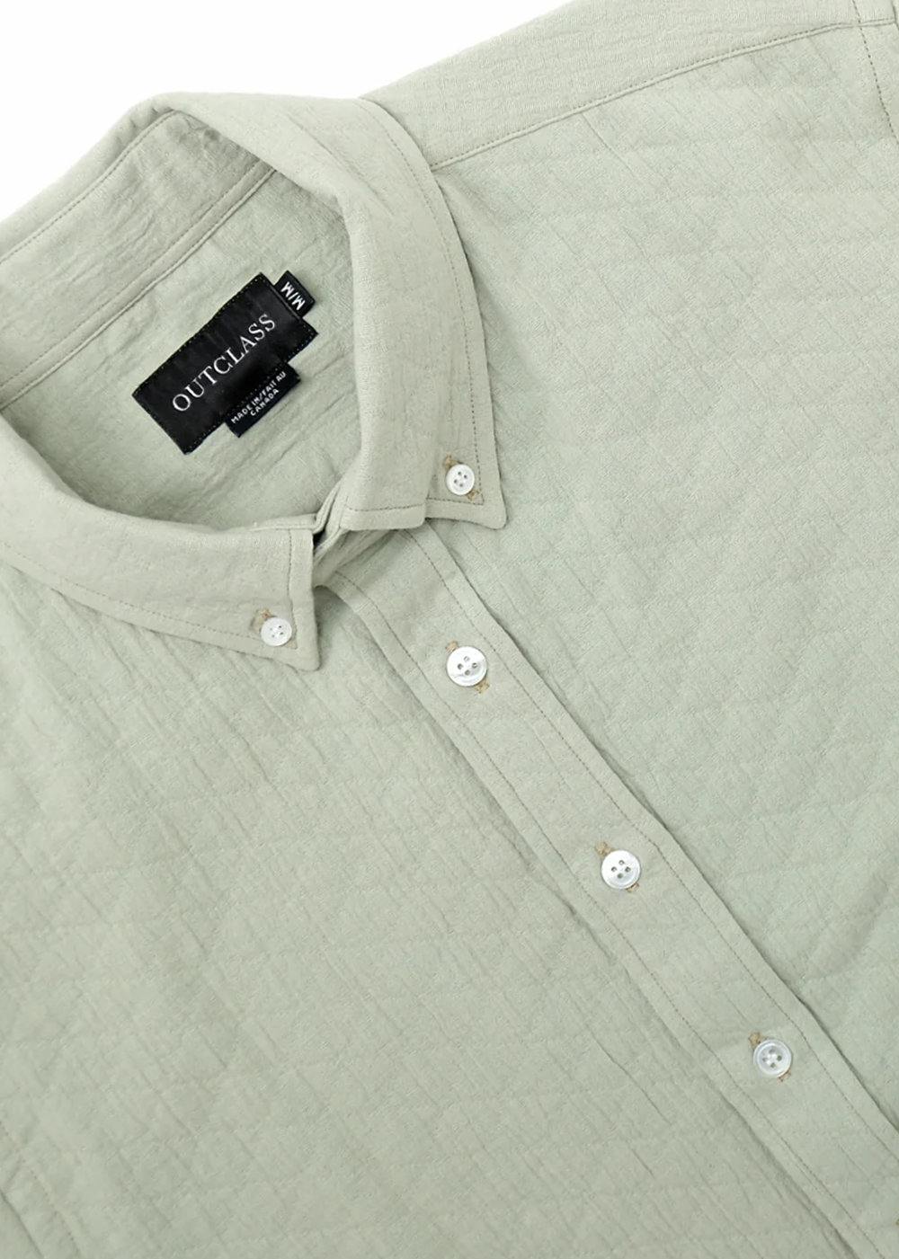 Quilted SS Classic Shirt - Mint - Outclass Canada - Danali