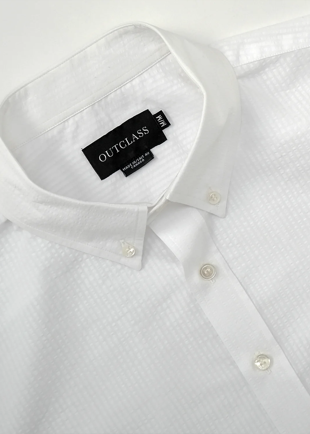 Ripstop Seersucker SS Classic Shirt - White - Outclass Canada - Danali