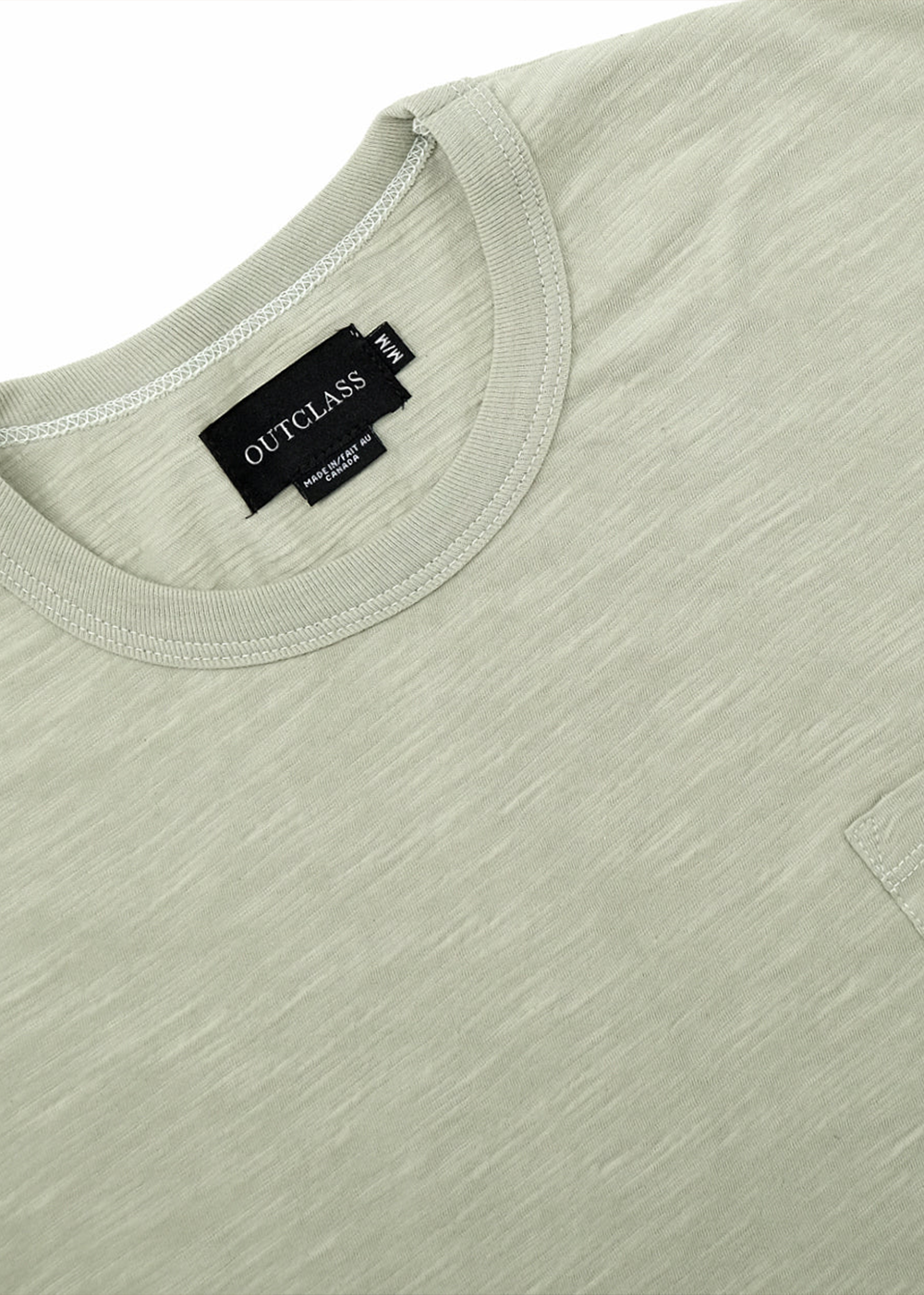 Slub SS Pocket T-Shirt - Sage - Outclass Canada - Danali