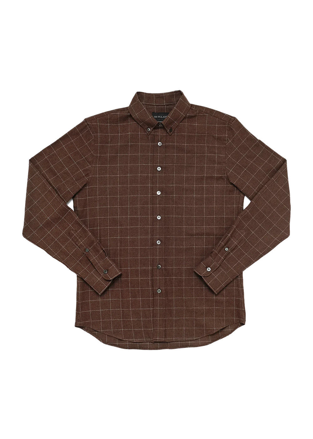 Windowpane Plaid Flannel Shirt - Mocha - Outclass Canada - Danali