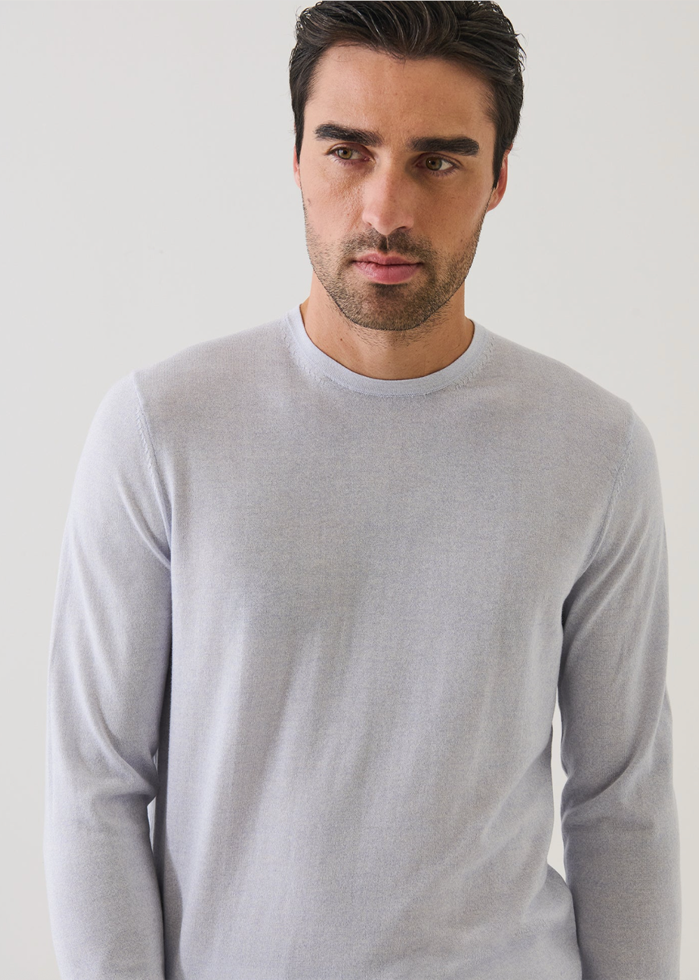 Cotton Cupro Crewneck Sweater - Ocean - Patrick Assaraf Canada - Danali - P154C06B